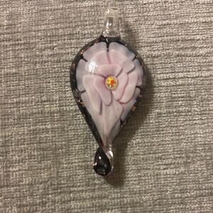 Elegant Floral Glass Pendant